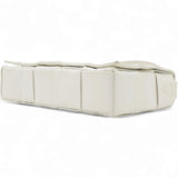 Lambskin Maxi Intrecciato Small Cassette Crossbody Bag White