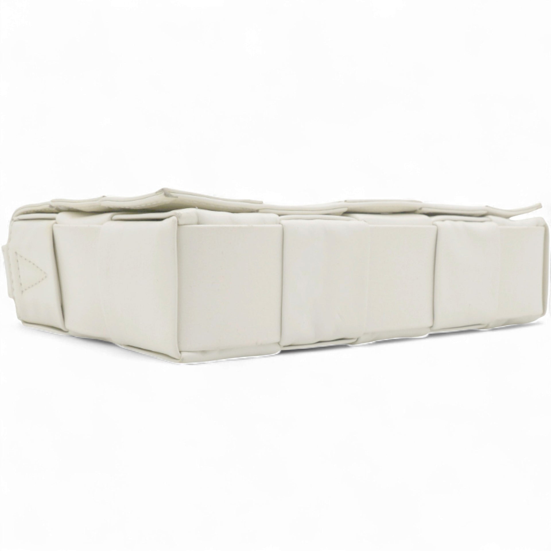 Lambskin Maxi Intrecciato Small Cassette Crossbody Bag White