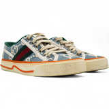 Cotton GG Monogram Web Womens 1977 Tennis Sneakers Philod Ivory Mystic White Size35.5