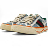 Cotton GG Monogram Web Womens 1977 Tennis Sneakers Philod Ivory Mystic White Size35.5