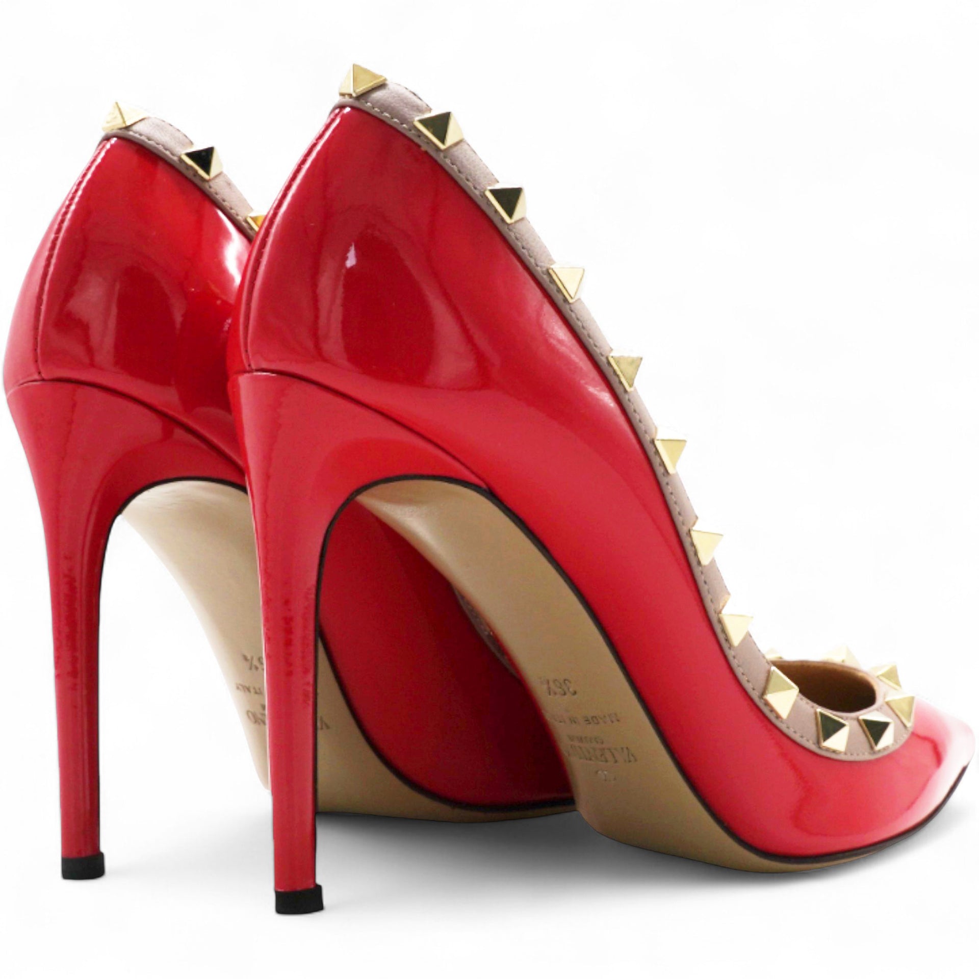 Red Patent Leather Rockstud Pumps Size36.5