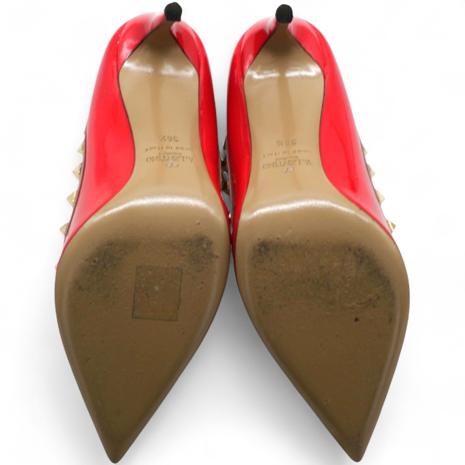 Red Patent Leather Rockstud Pumps Size36.5