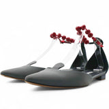 Grey Pumps with Red Embellishment Size37