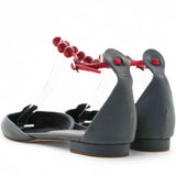 Grey Pumps with Red Embellishment Size37