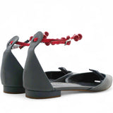 Grey Pumps with Red Embellishment Size37