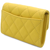 Caviar Quilted Classic 4 Key Holder Wallet Yellow