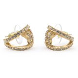 Logo CC And Gold Metal Strass Earrings Golden