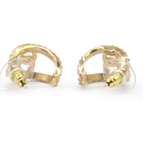 Logo CC And Gold Metal Strass Earrings Golden