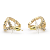 Logo CC And Gold Metal Strass Earrings Golden