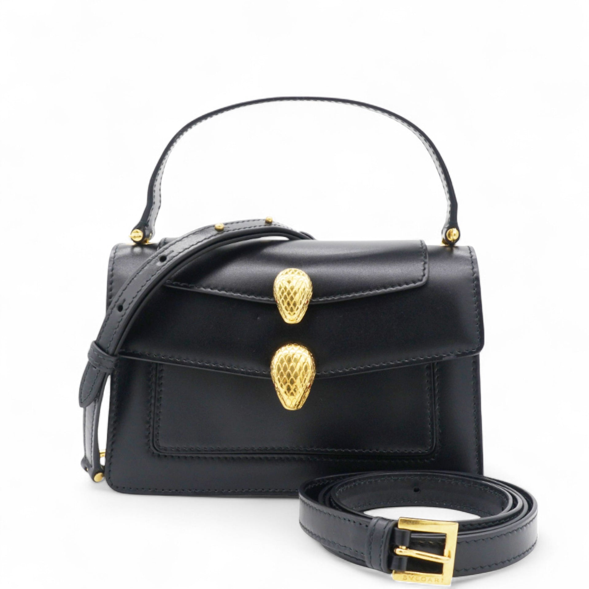 Black Leather X Alexander Wang Serpenti Tote and Shoulder Bag