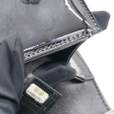 Patent Glitter PVC Chevron Quilted Medium Boy Flap Black Silver