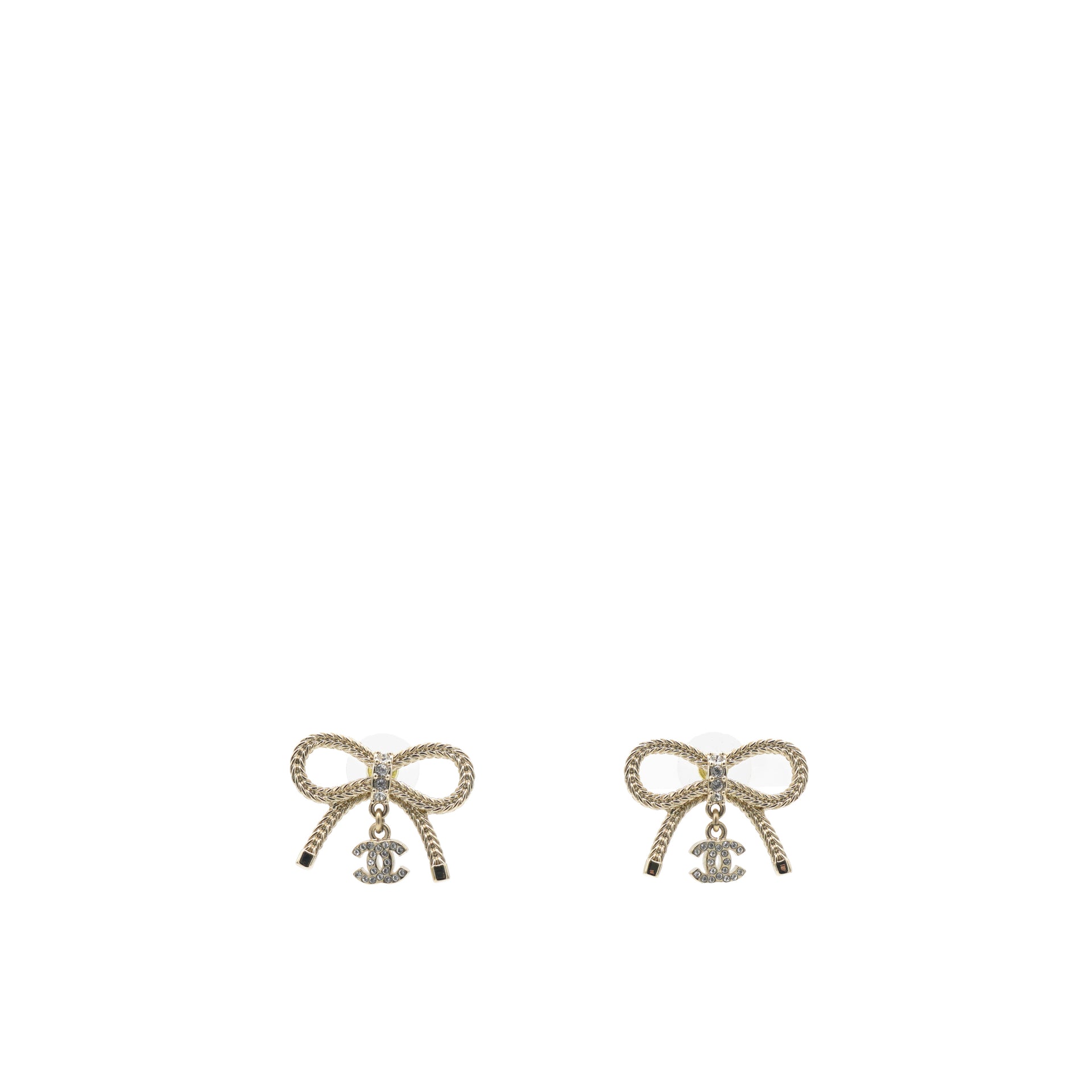 Bow Earrings With CC Logo Drop