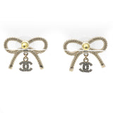 Bow Earrings With CC Logo Drop