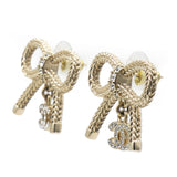 Bow Earrings With CC Logo Drop