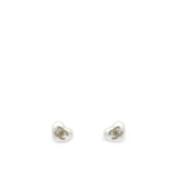 Pearl Crystal CC Heart Earrings Gold