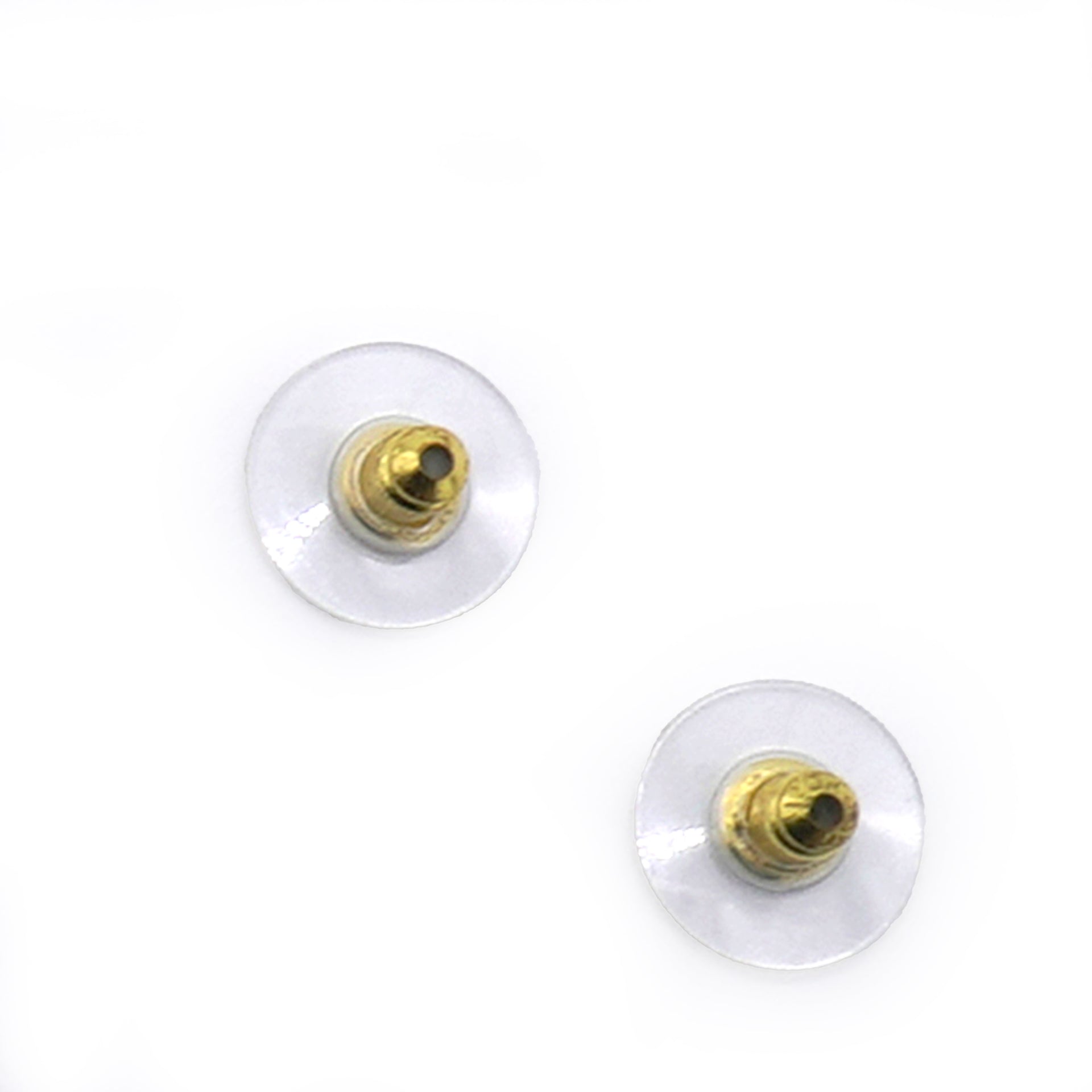 Metal Resin CC Heart Earrings Gold Black