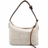 Jacquard Anagram Calfskin Small Cubi Bag Ecru Tan