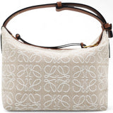 Jacquard Anagram Calfskin Small Cubi Bag Ecru Tan