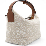 Jacquard Anagram Calfskin Small Cubi Bag Ecru Tan