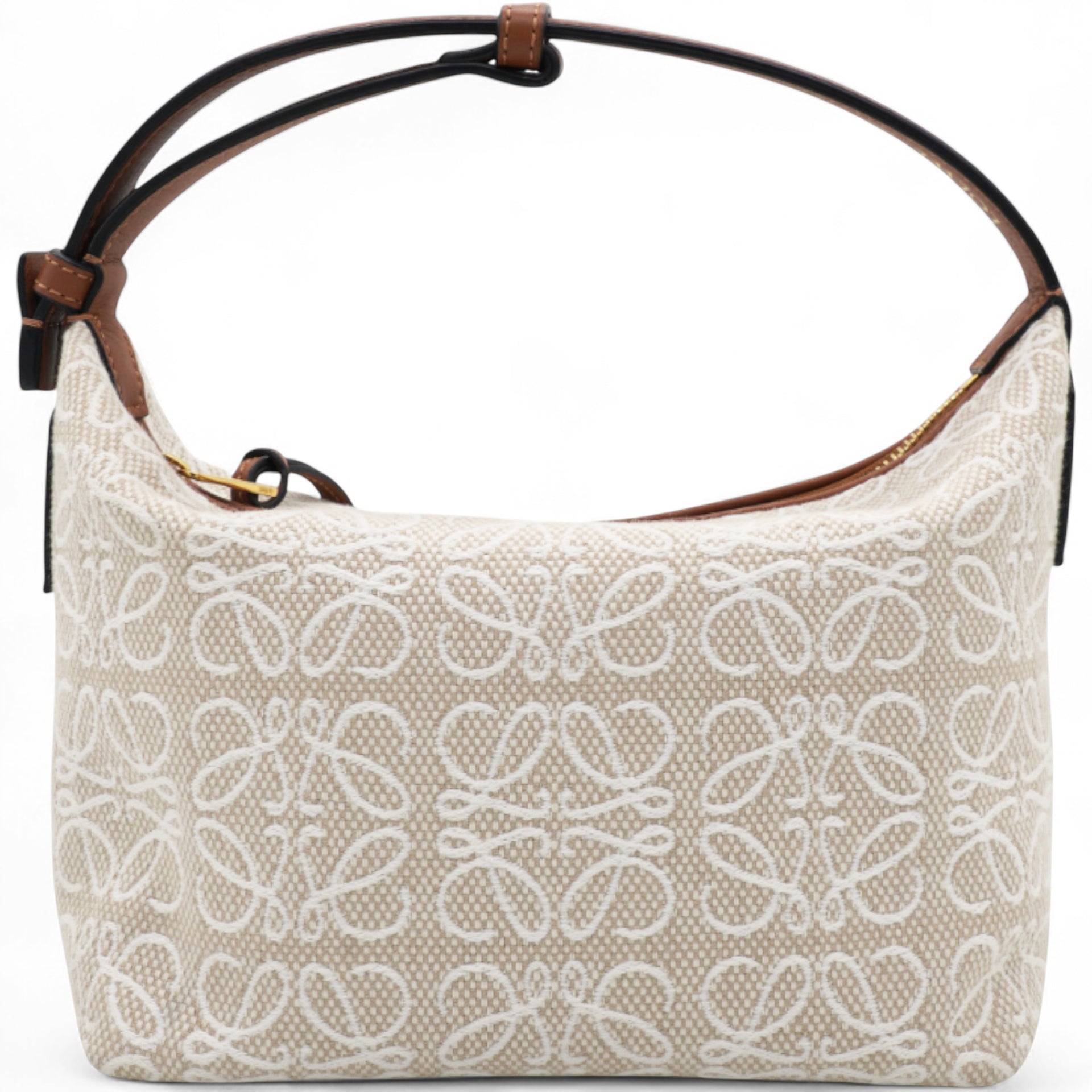 Jacquard Anagram Calfskin Small Cubi Bag Ecru Tan