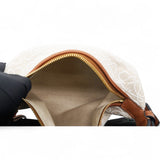 Jacquard Anagram Calfskin Small Cubi Bag Ecru Tan