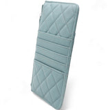 Caviar Quilted Classic Flat Wallet Pouch Light Blue