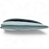 Caviar Quilted Classic Flat Wallet Pouch Light Blue