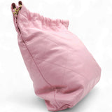 Shiny Quilted Chanel 22 Drawstring Bag Pink large