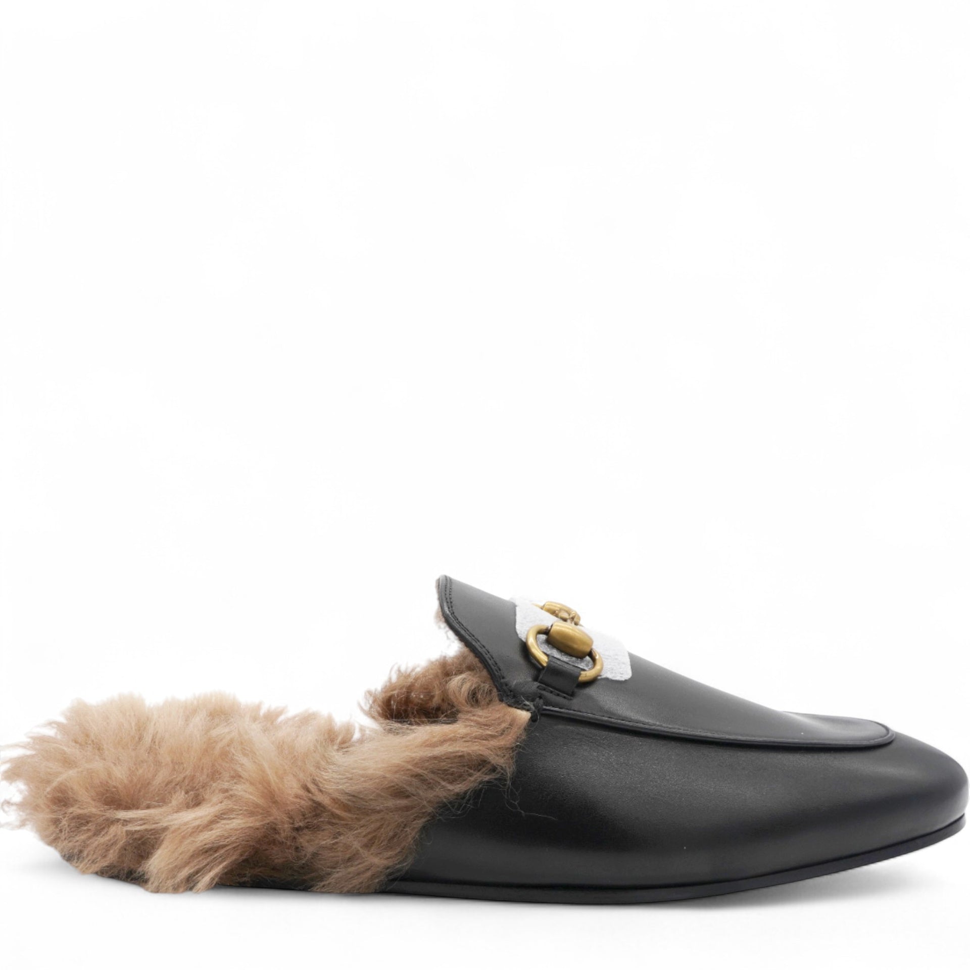 Fur Mens Princetown Slippers Black 6