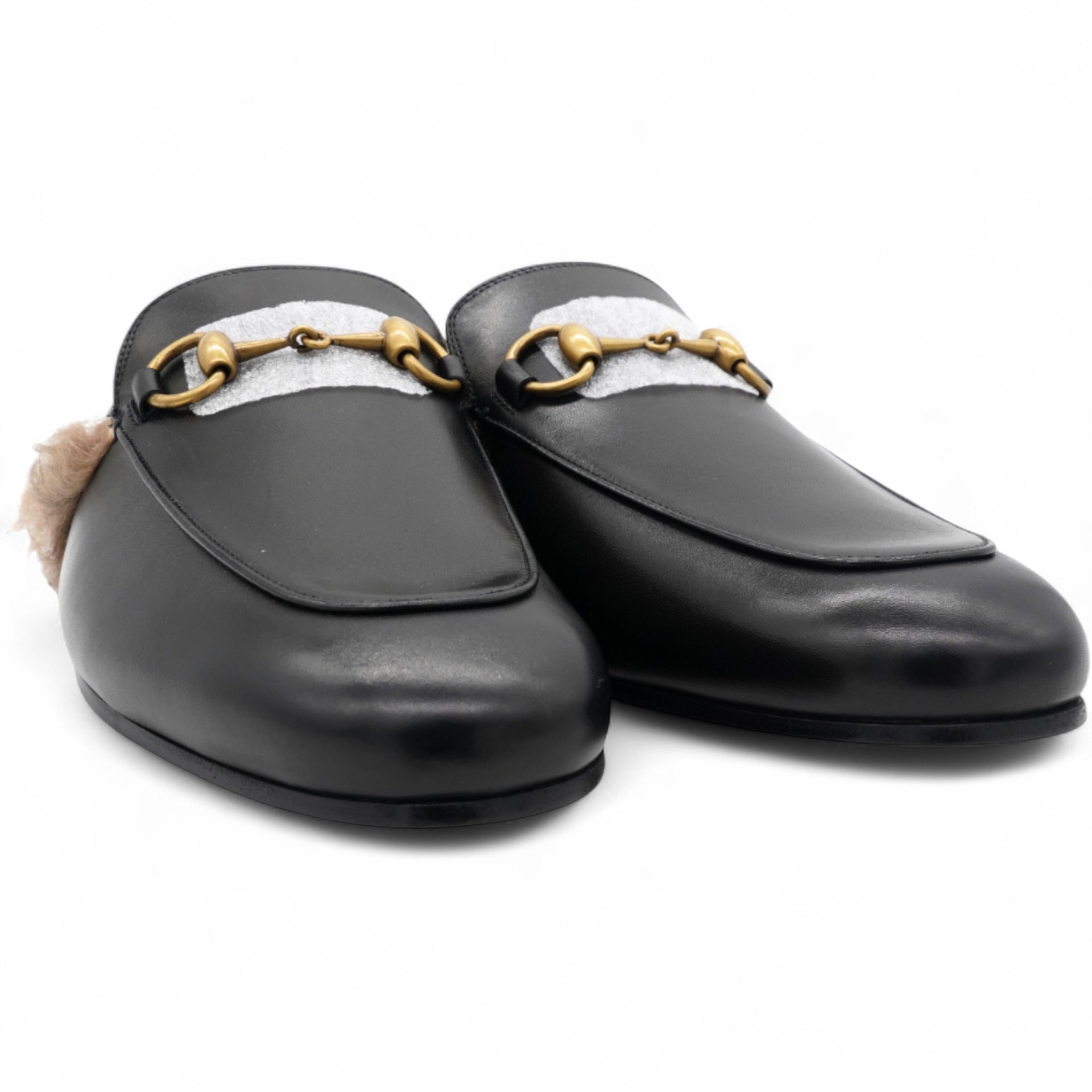 Fur Mens Princetown Slippers Black 6