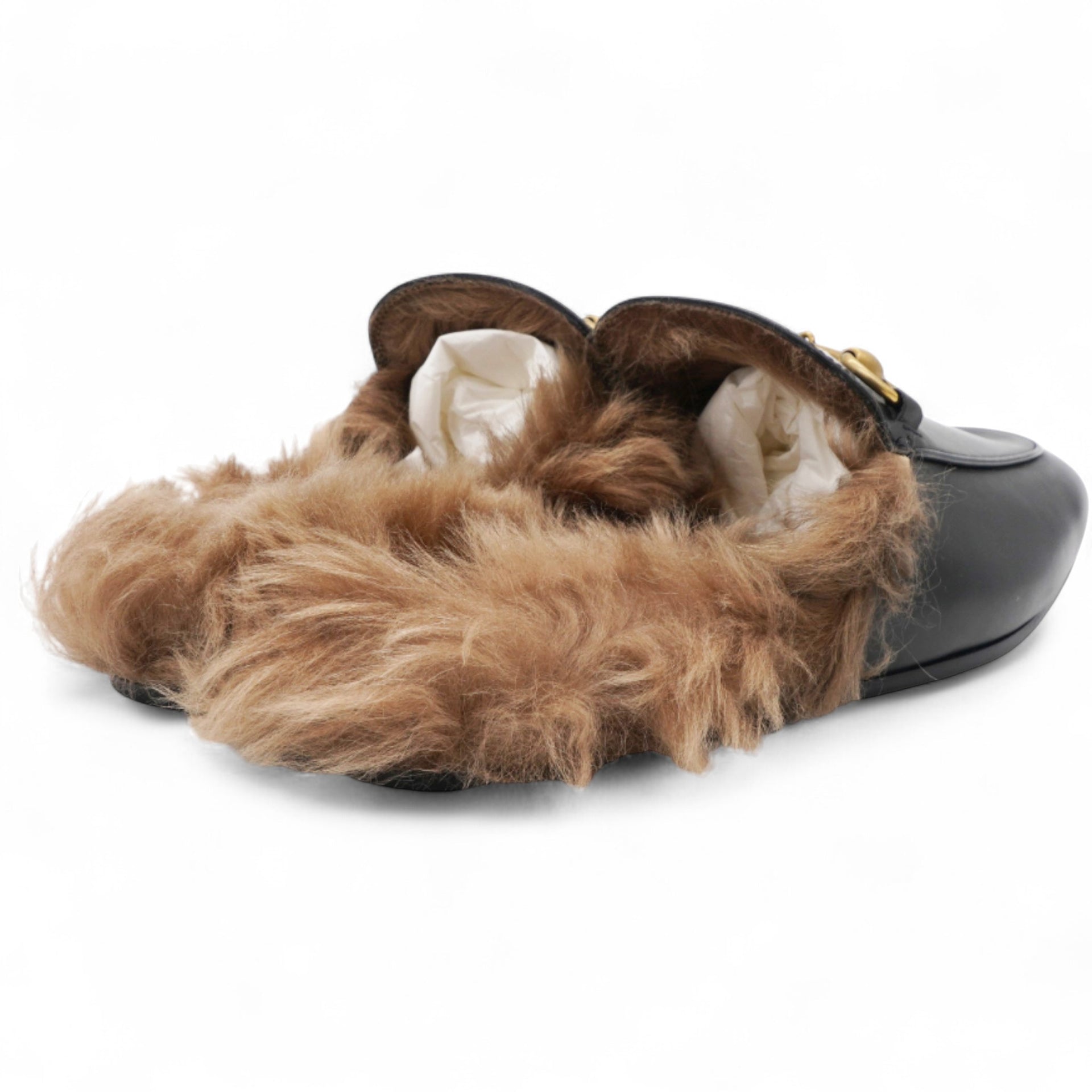 Fur Mens Princetown Slippers Black 6