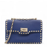 Garavani Rockstud Overlay Flap Shoulder Bag Blue Delft