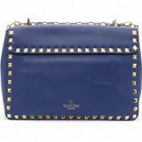 Garavani Rockstud Overlay Flap Shoulder Bag Blue Delft