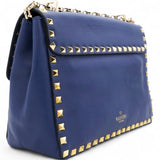 Garavani Rockstud Overlay Flap Shoulder Bag Blue Delft