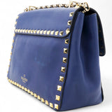 Garavani Rockstud Overlay Flap Shoulder Bag Blue Delft
