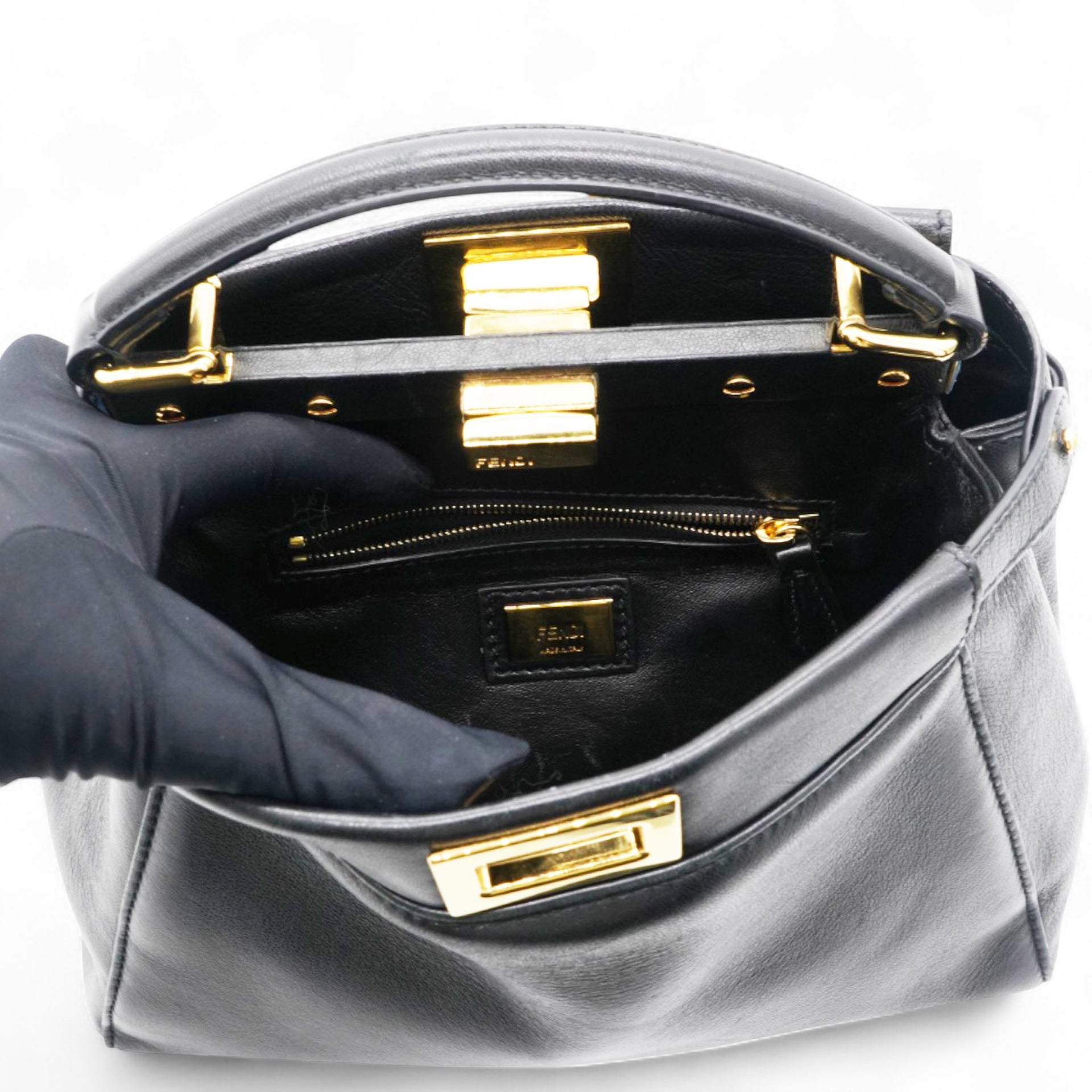Nappa Mini Peekaboo Iconic Satchel Black