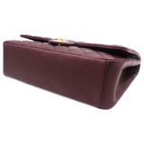 Burgundy Quilted Lambskin Leather Maxi Classic Double Flap Bag