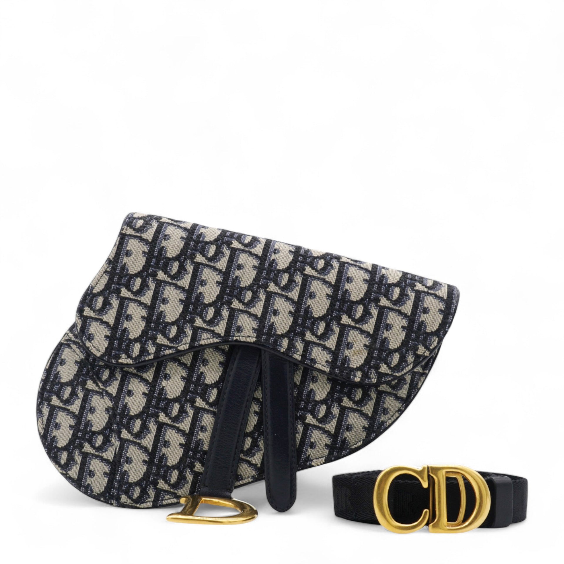 Oblique Saddle Belt Pouch Blue