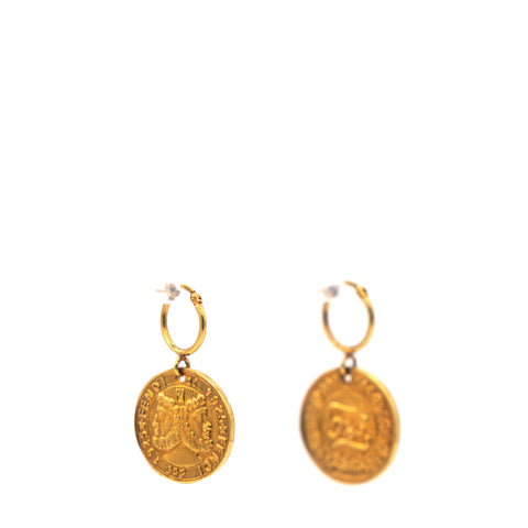 Earrings Gold-plated Coin