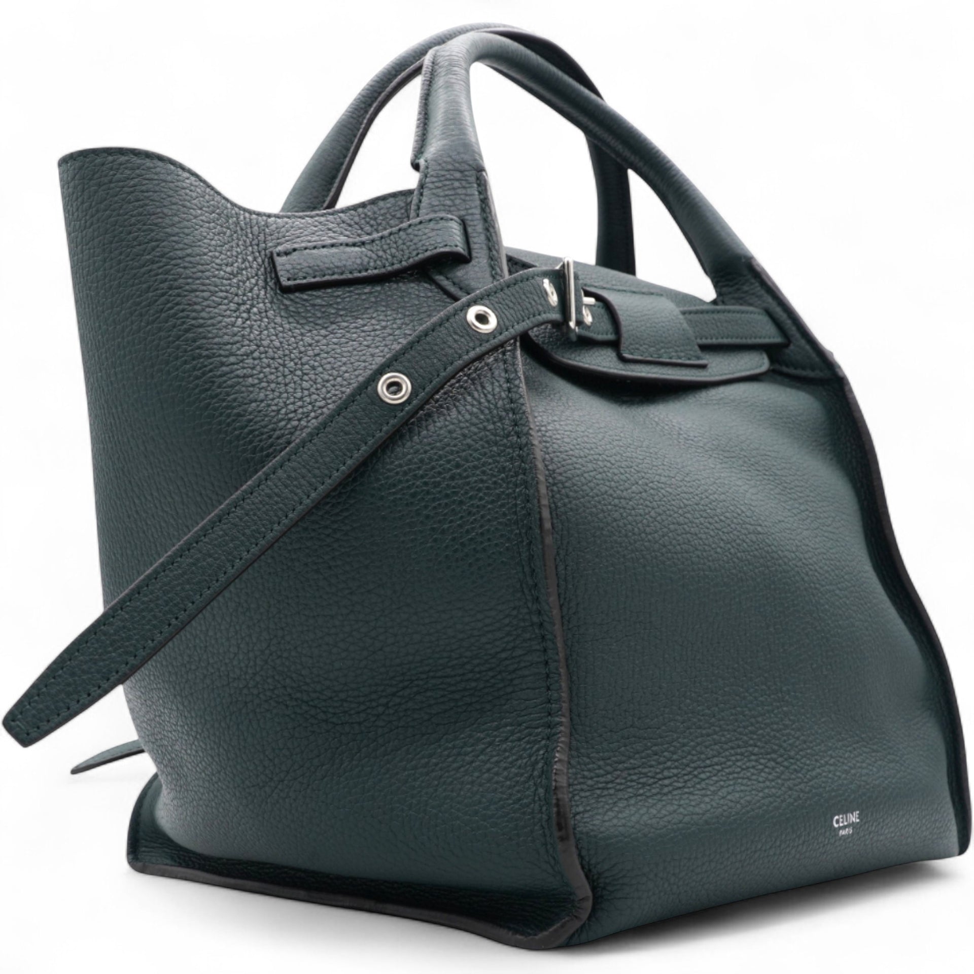 Green Leather Big Bag Supple