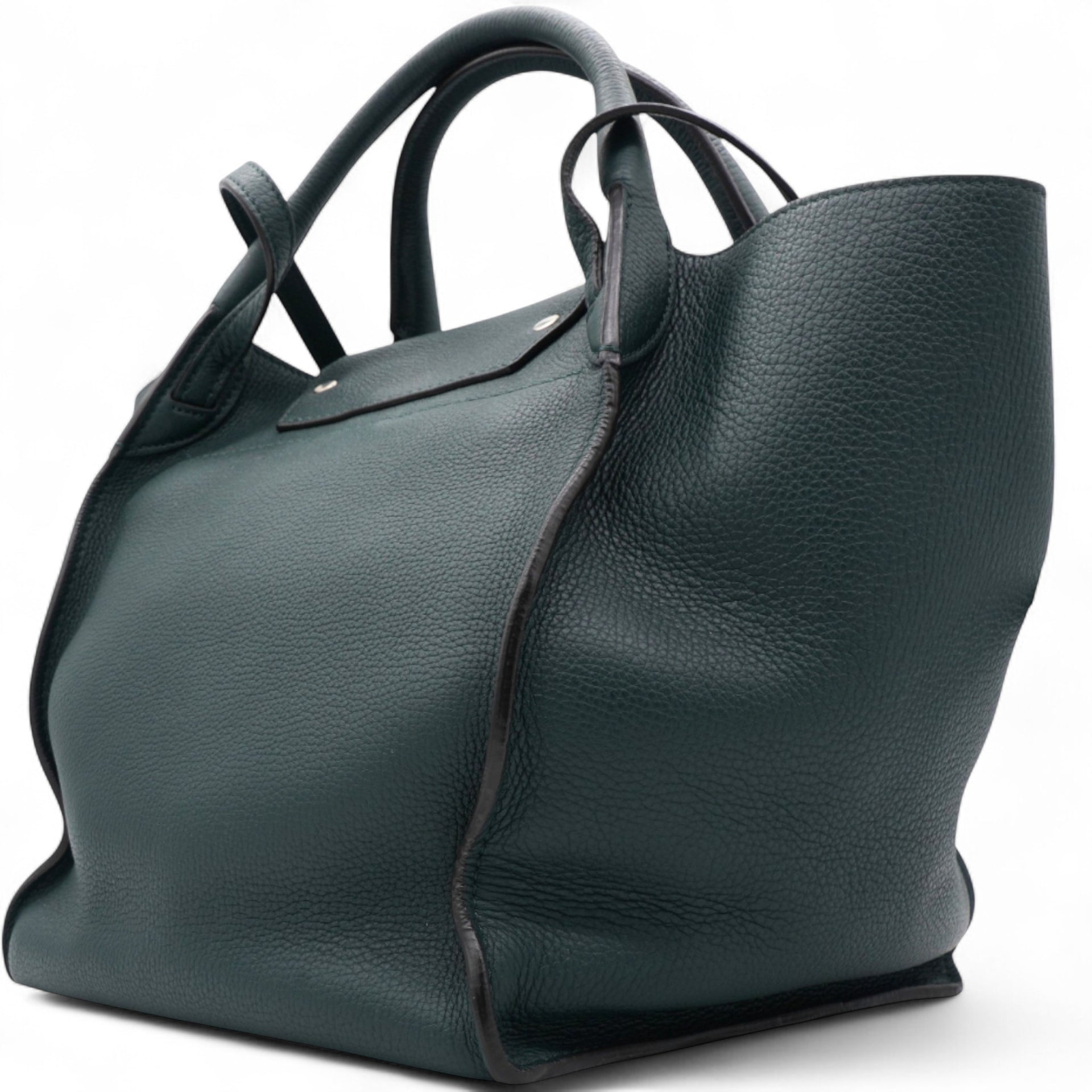 Green Leather Big Bag Supple