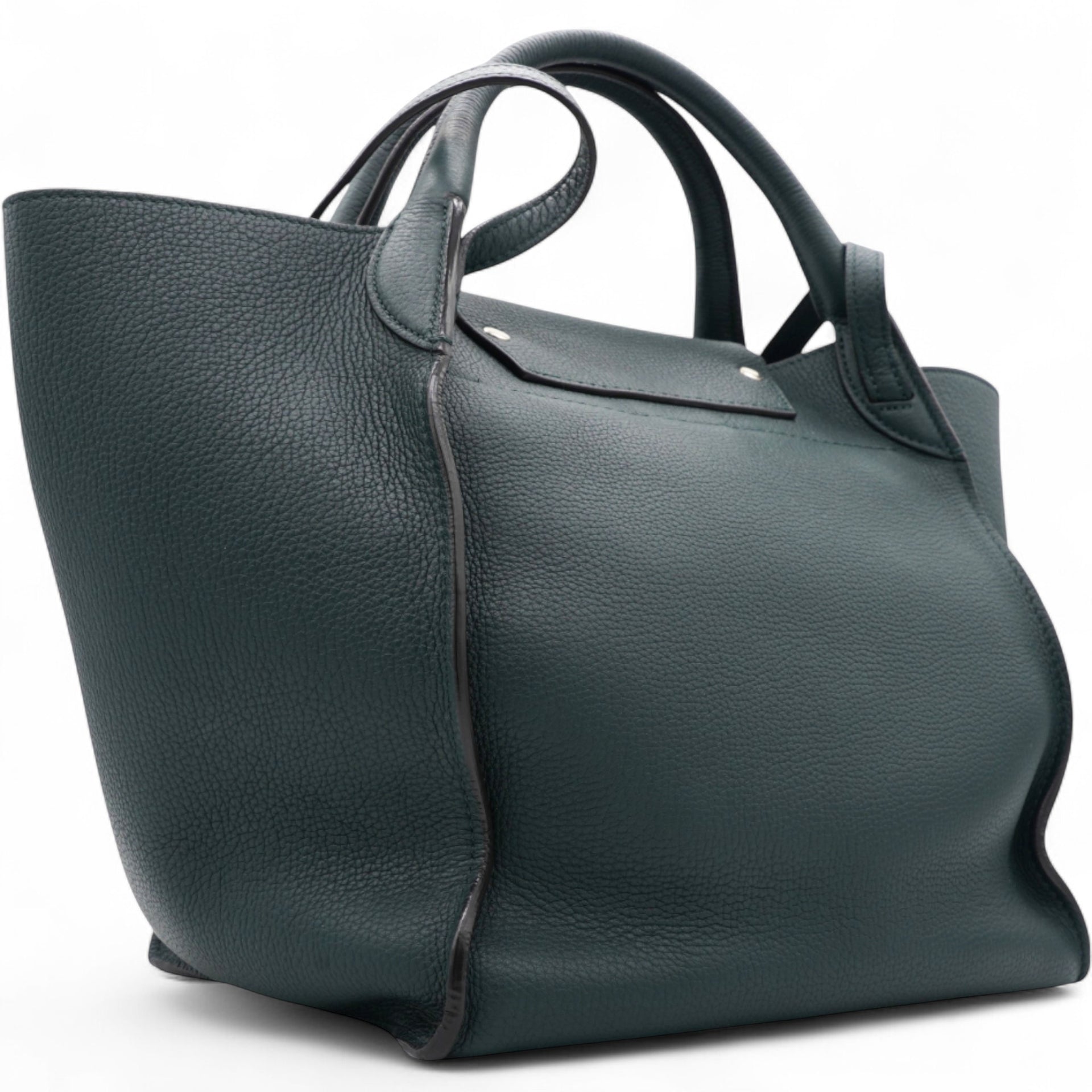 Green Leather Big Bag Supple