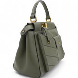 Mini Peekaboo Utility Bag in Green Leather Olive Green