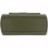 Mini Peekaboo Utility Bag in Green Leather Olive Green
