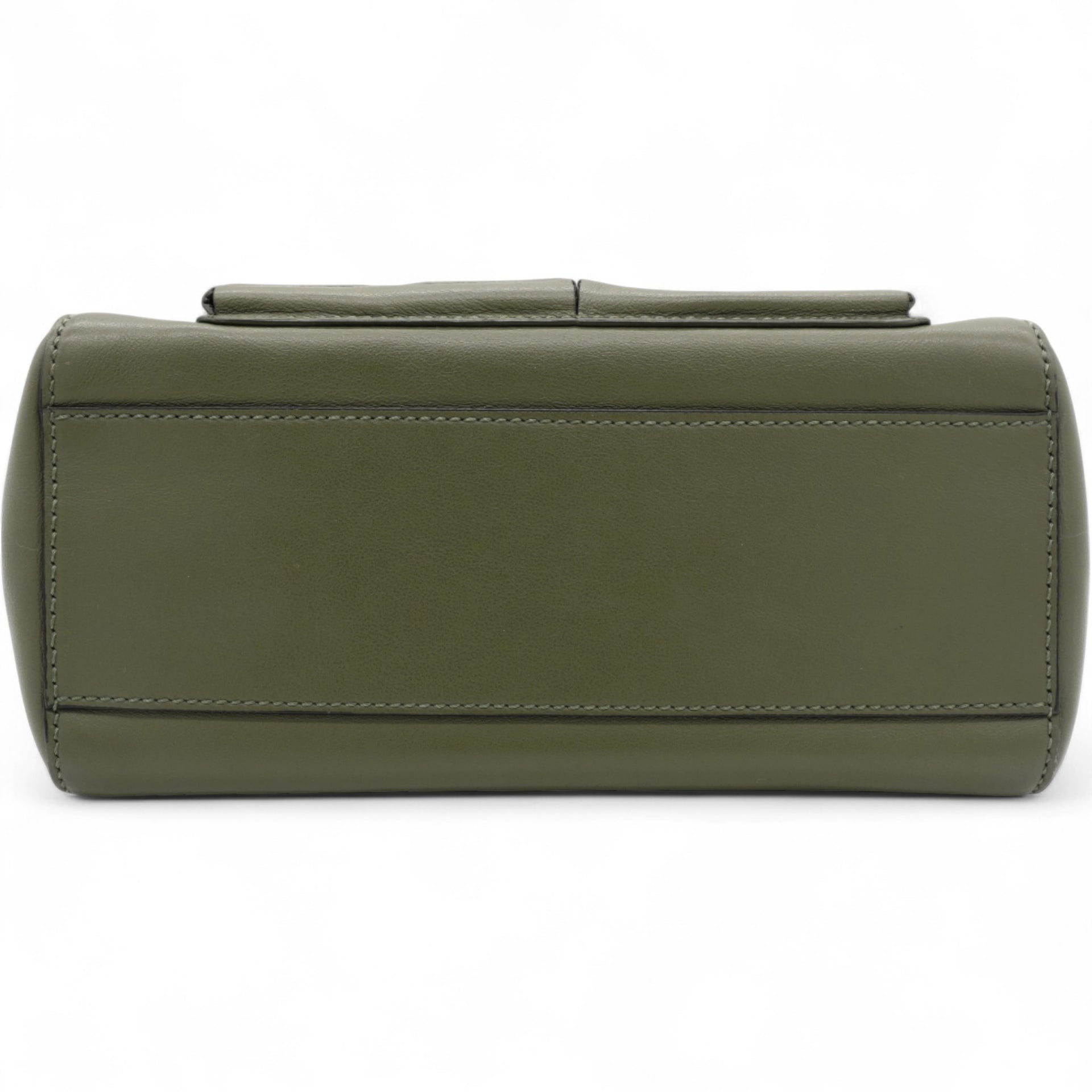 Mini Peekaboo Utility Bag in Green Leather Olive Green
