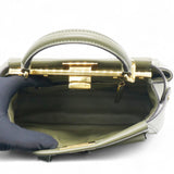 Mini Peekaboo Utility Bag in Green Leather Olive Green