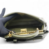 Mini Peekaboo Utility Bag in Green Leather Olive Green