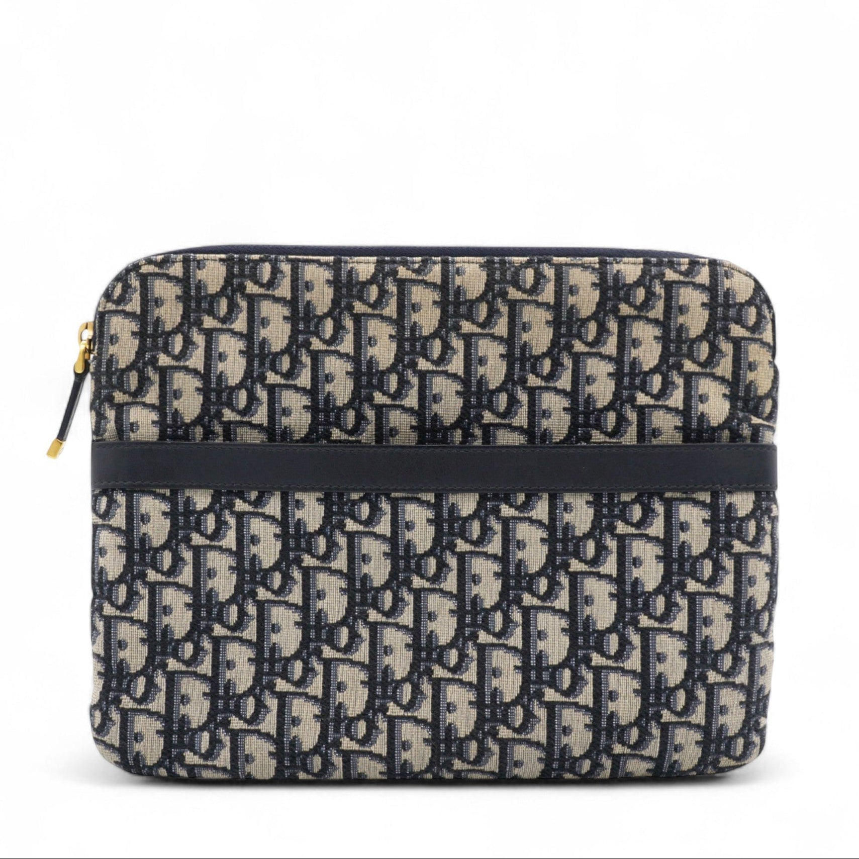 Oblique Pouch Clutch Navy