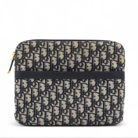 Oblique Pouch Clutch Navy