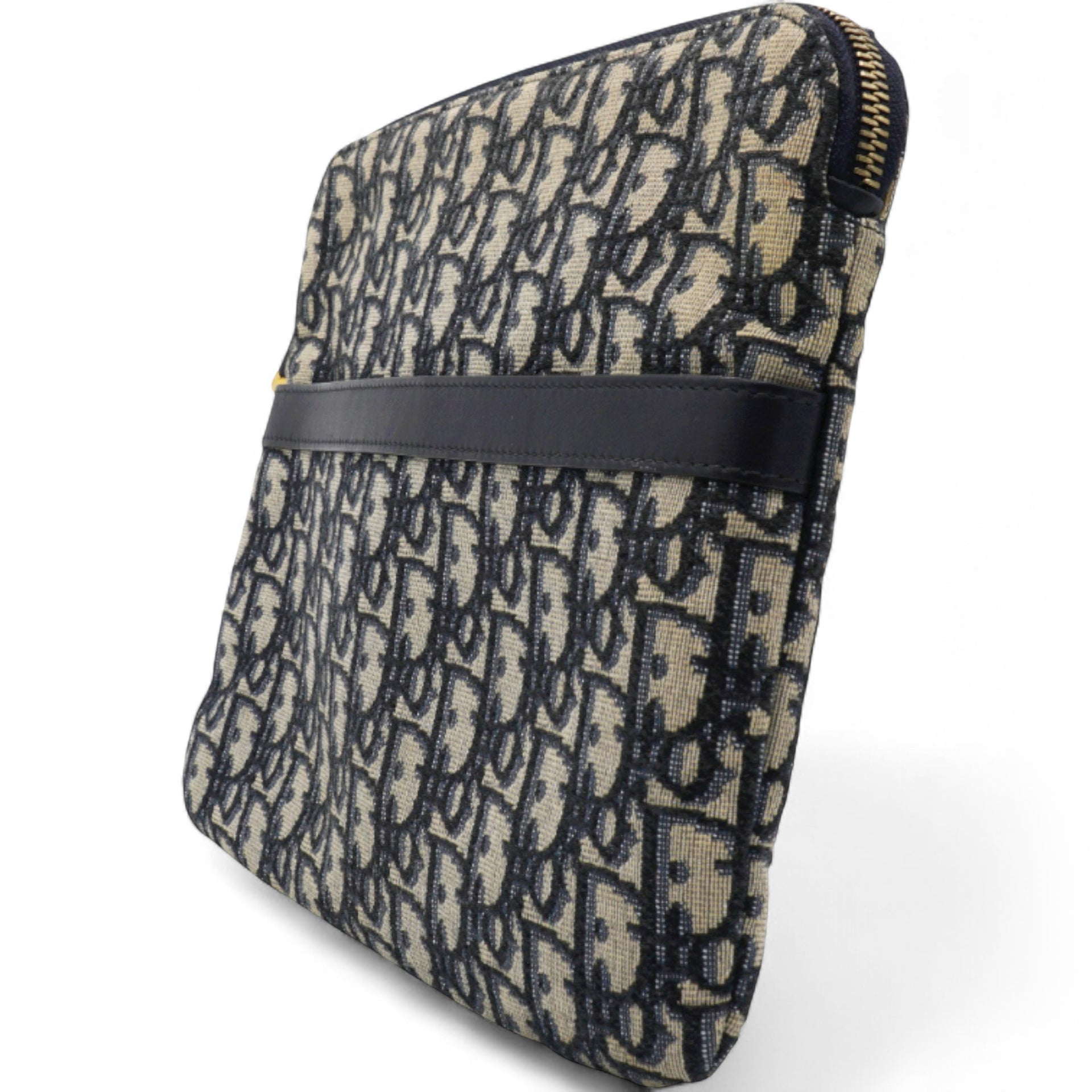 Oblique Pouch Clutch Navy